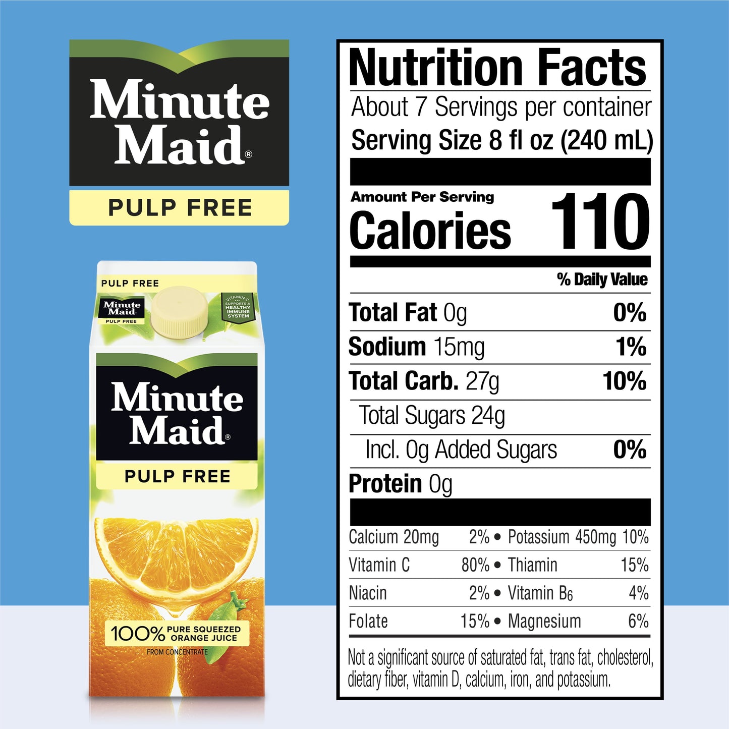 Minute Maid No Pulp Orange Fruit Juice, 59 fl oz Carton