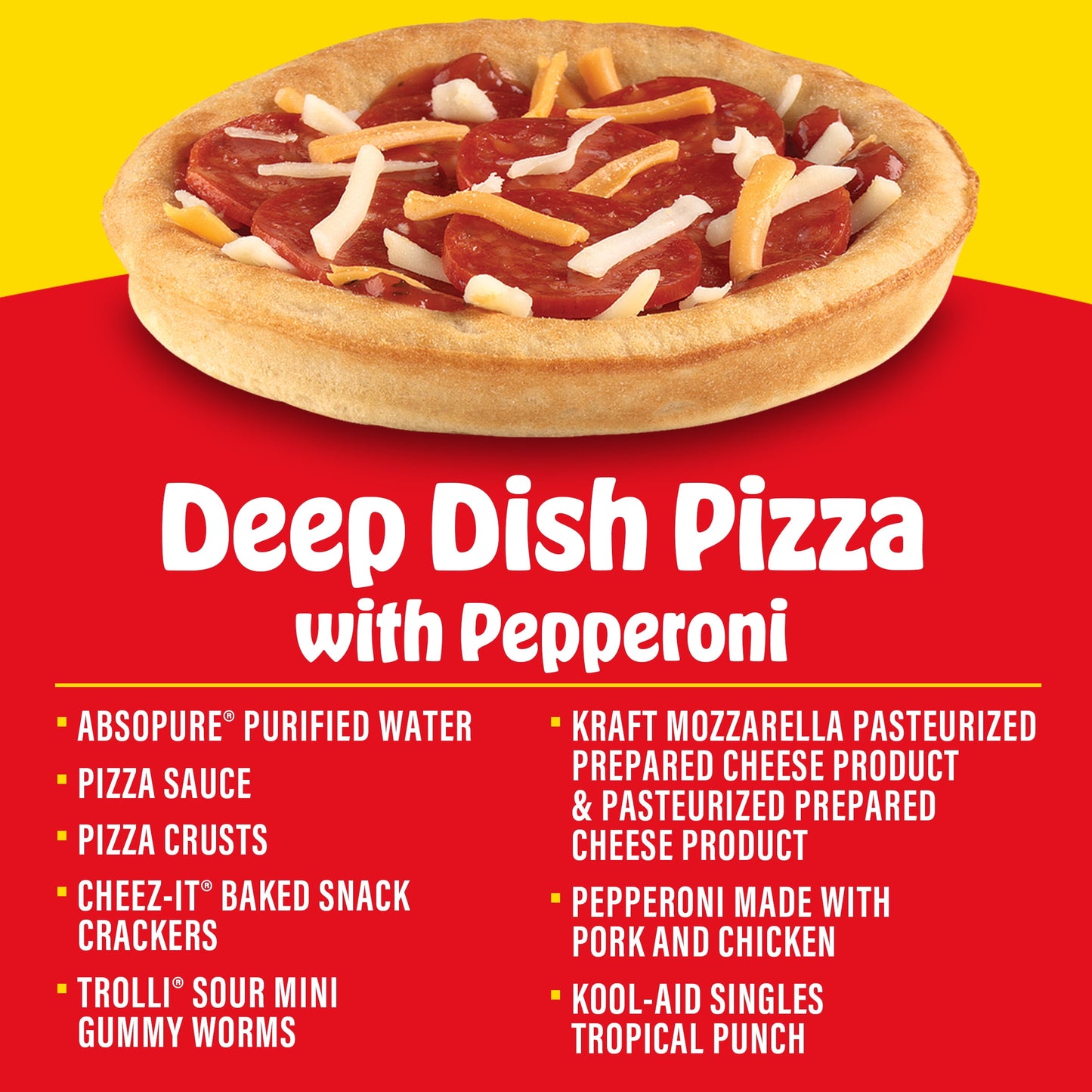 Lunchables Uploaded Deep Dish Pizza with Perpperoni Kids Lunch Meal Kit, 15.12 Oz Box