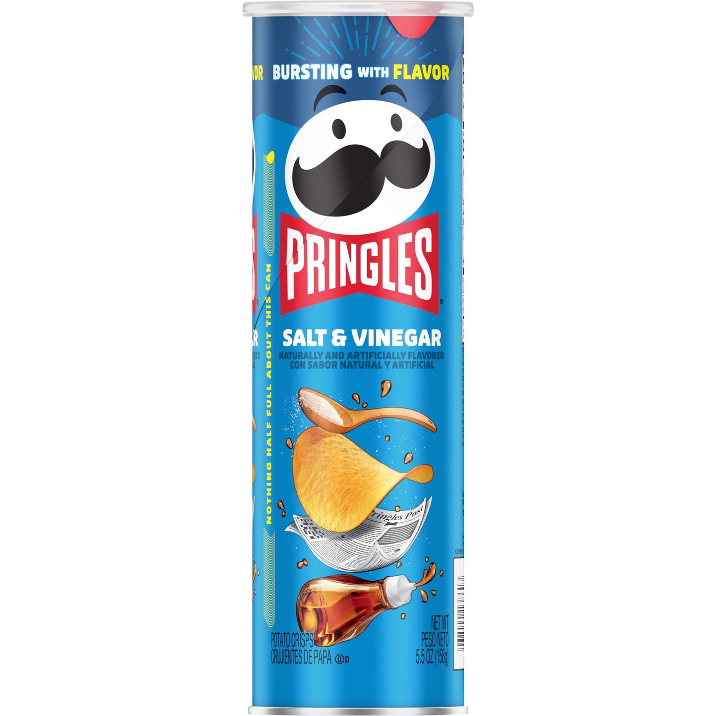 Pringles Salt and Vinegar Potato Crisps Chips, 5.5 oz