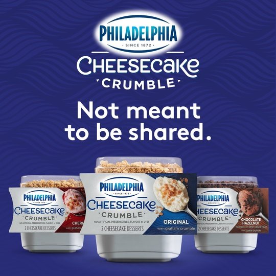 Philadelphia Cheesecake Crumble Original Cheesecake Dessert with Graham, 2 Ct Pack