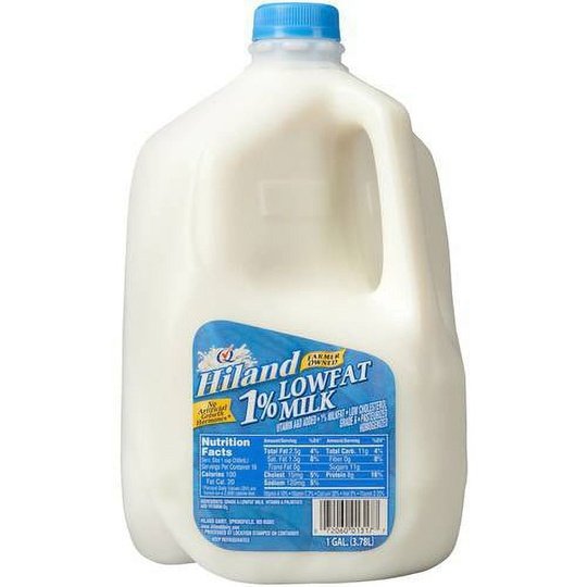 Hiland 1% Low Fat Milk, Gallon, 128 fl oz