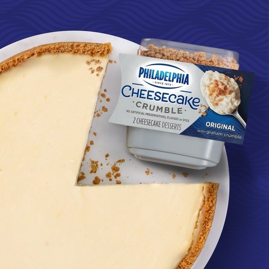 Philadelphia Cheesecake Crumble Original Cheesecake Dessert with Graham, 2 Ct Pack