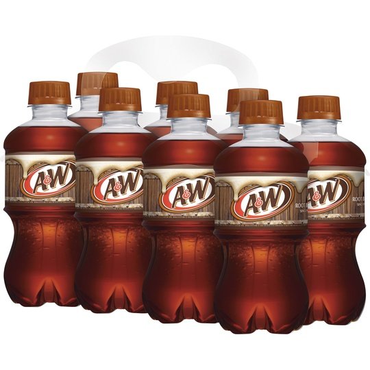 A&W Caffeine-Free, Low Sodium Root Beer Soda Pop, 12 Fl Oz, 8 Pack Bottles