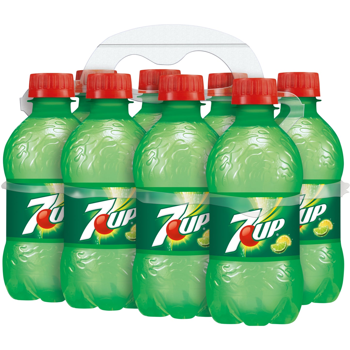 7UP Lemon Lime Soda, 12 fl oz, Bottle, 8 Pack, Allergens Free