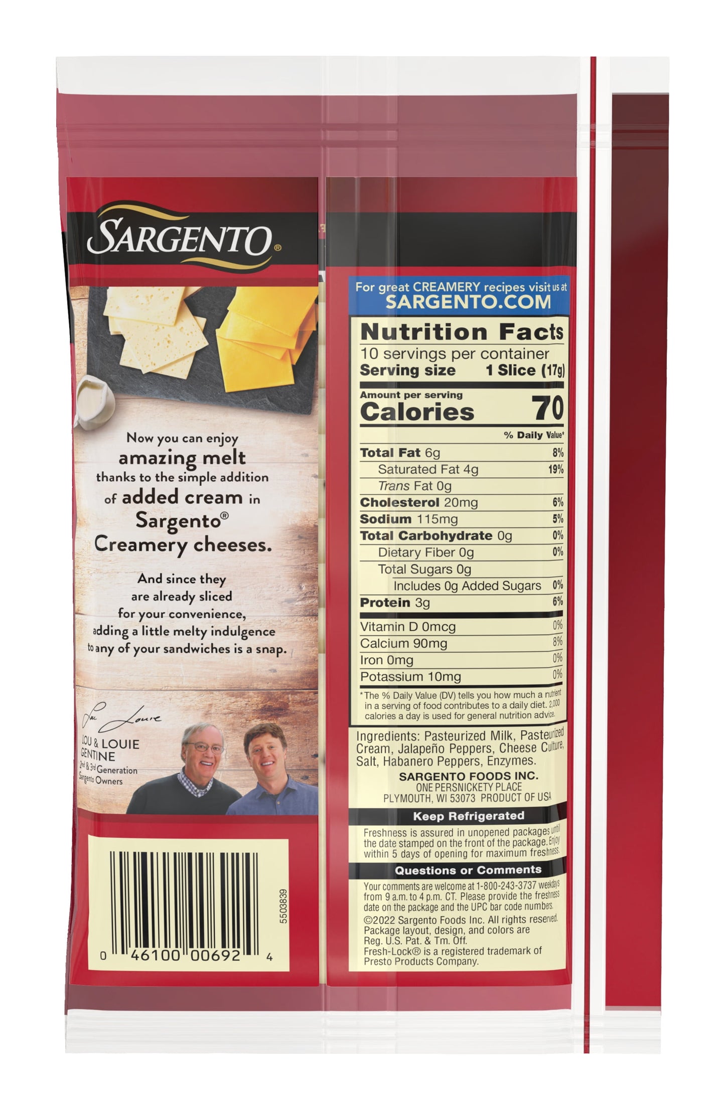 Sargento® Creamery Sliced Pepper Jack Natural Cheese, 10 slices