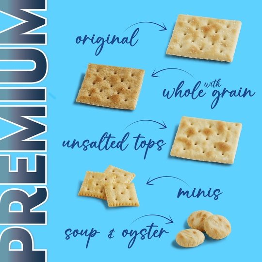 Premium Unsalted Tops Saltine Crackers, 16 oz