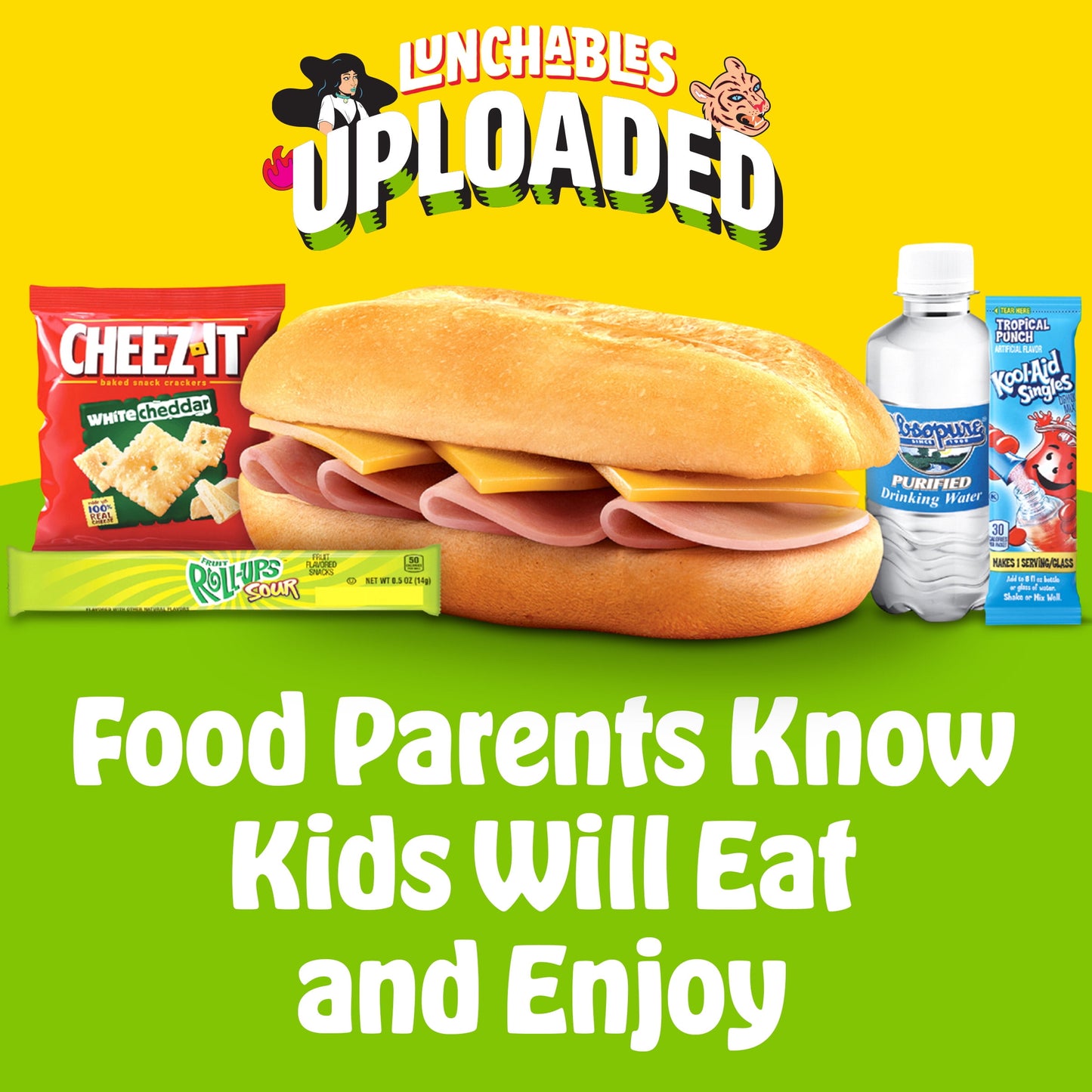 Lunchables Uploaded Ham and American Sub Sandwich Kids Lunch Meal Kit, 15.36 Oz Box