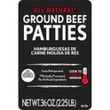 All Natural* 80% Lean/20% Fat Ground Beef Patties, 12 Count, 2.25 lb Tray