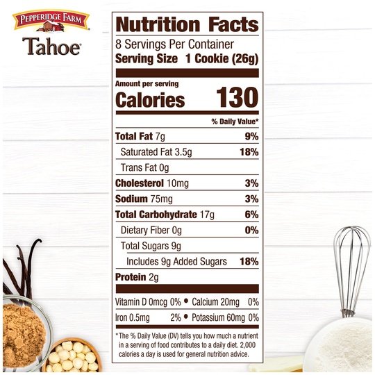 Pepperidge Farm Tahoe Crispy White Chocolate Macadamia Nut Cookies, 7.2 oz Bag (8 Cookies)