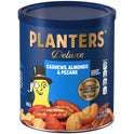 PLANTERS Deluxe Cashews, Almonds & Pecans, Party Snacks, Plant-Based Protein, 15.25 Oz Canister