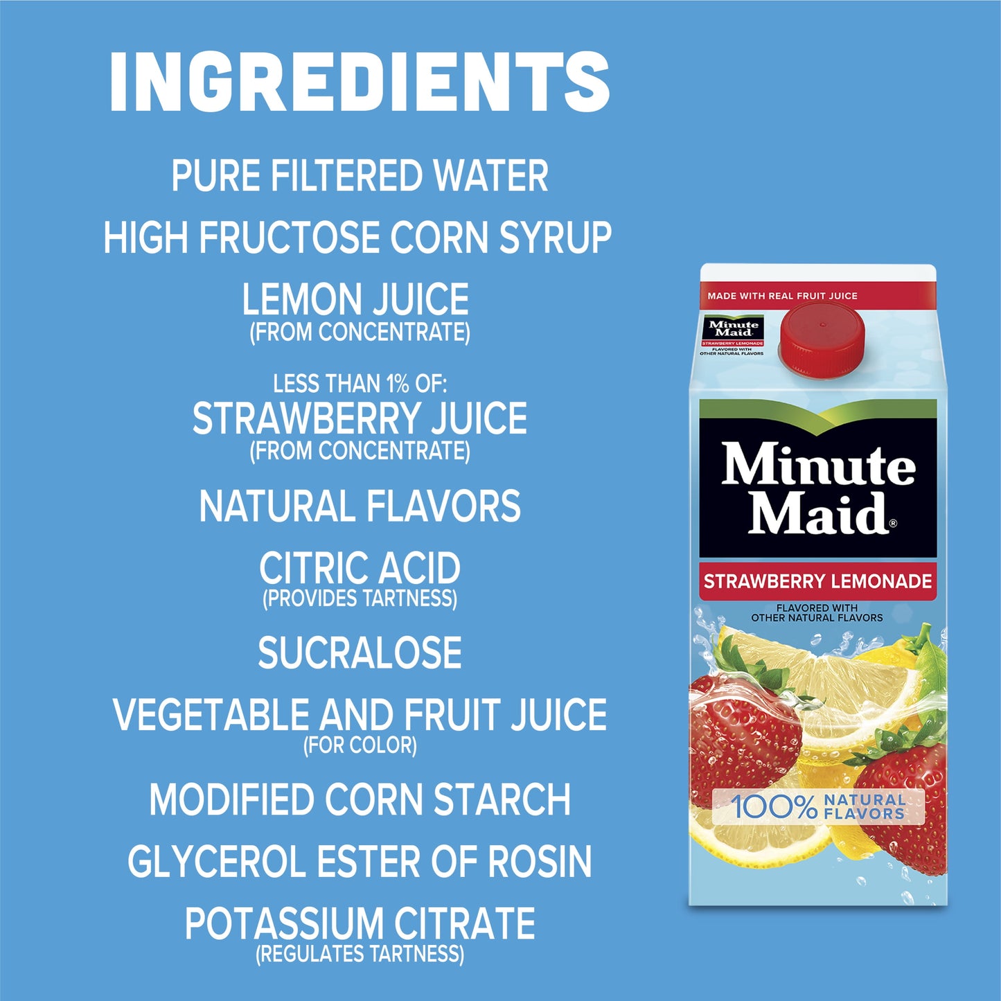 Minute Maid Strawberry Lemonade Fruit Drink, 59 fl oz Carton