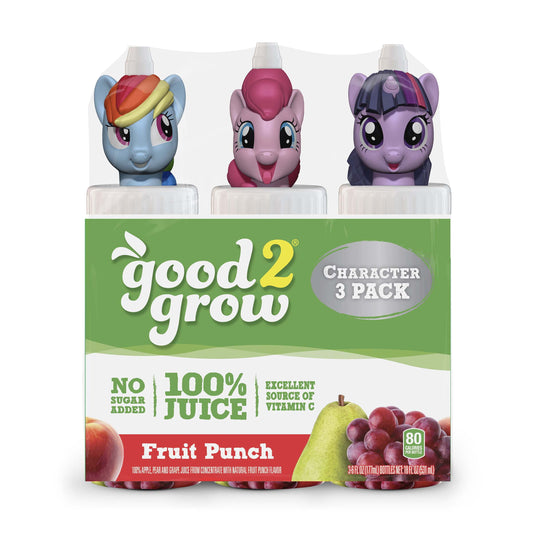 good2grow 6oz 100% Fruit Punch Juice 3 pack (Character Tops Vary)