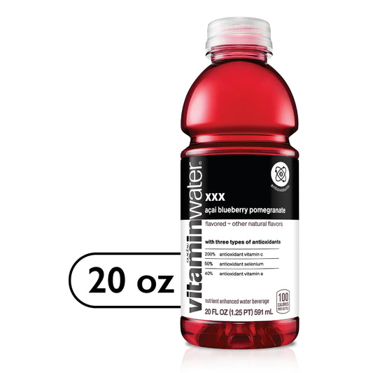 vitaminwater xxx electrolyte enhanced water, acai blueberry pomegranate, 20 fl oz bottle